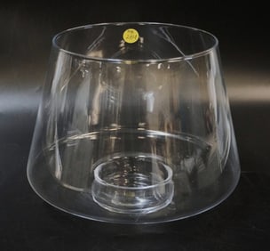 LARGE HANDBLOWN CLEAR GLASS VASE