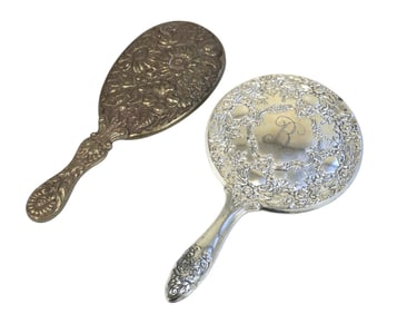 PAIR OF VANITY HAND MIRRORS