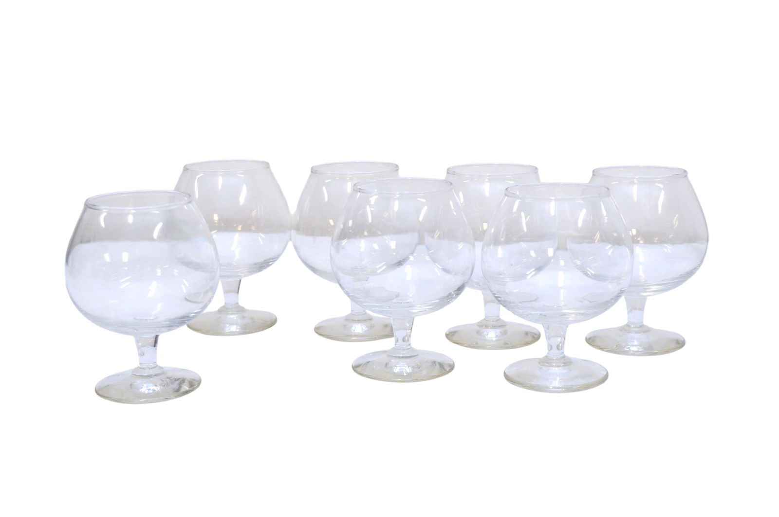 7 CLEAR GLASS BRANDY SNIFTERS (1 of 1)