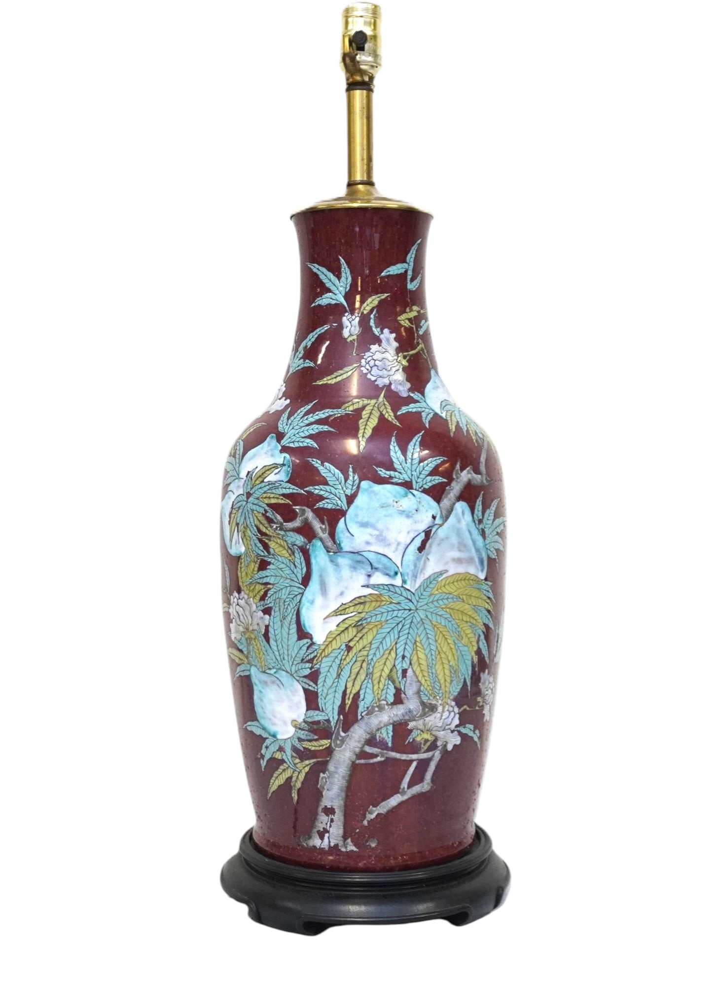 LARGE MID CENTURY CHINESE PORCELAIN TABLE LAMP (1 of 4)