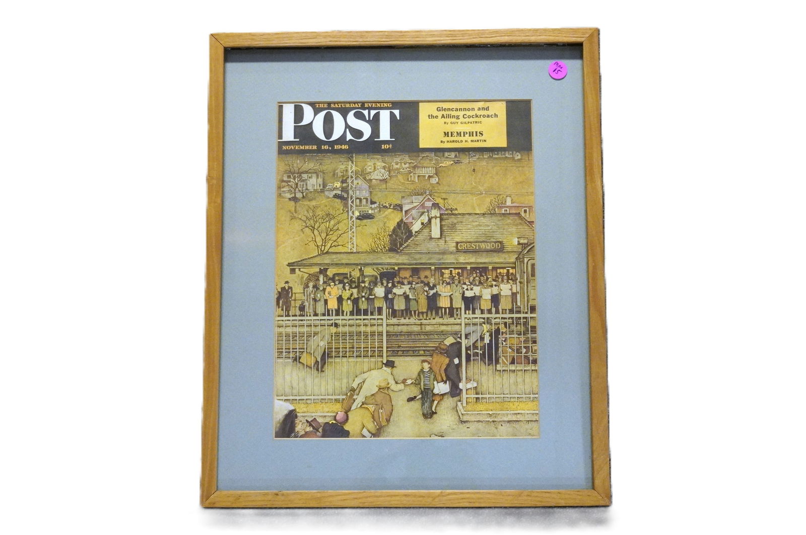 SATURDAY EVENING POST 1946 THE AILING COCKROACH: The Saturday Evening Post.November 16,1946 Cover Page. Commuters (Waiting at Crestwood Train Station) by Norman Rockwell. Had the story (Glencannon and the Ailing Cockroach). Purchased at the Jan