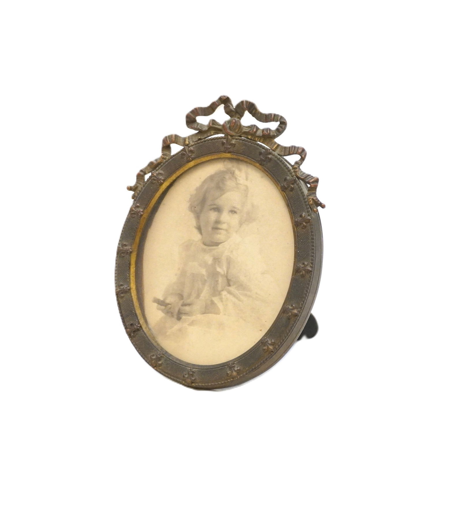 SWAN PERFUME BOTTLE & ANTIQUE BRONZE FRAME (1 of 4)