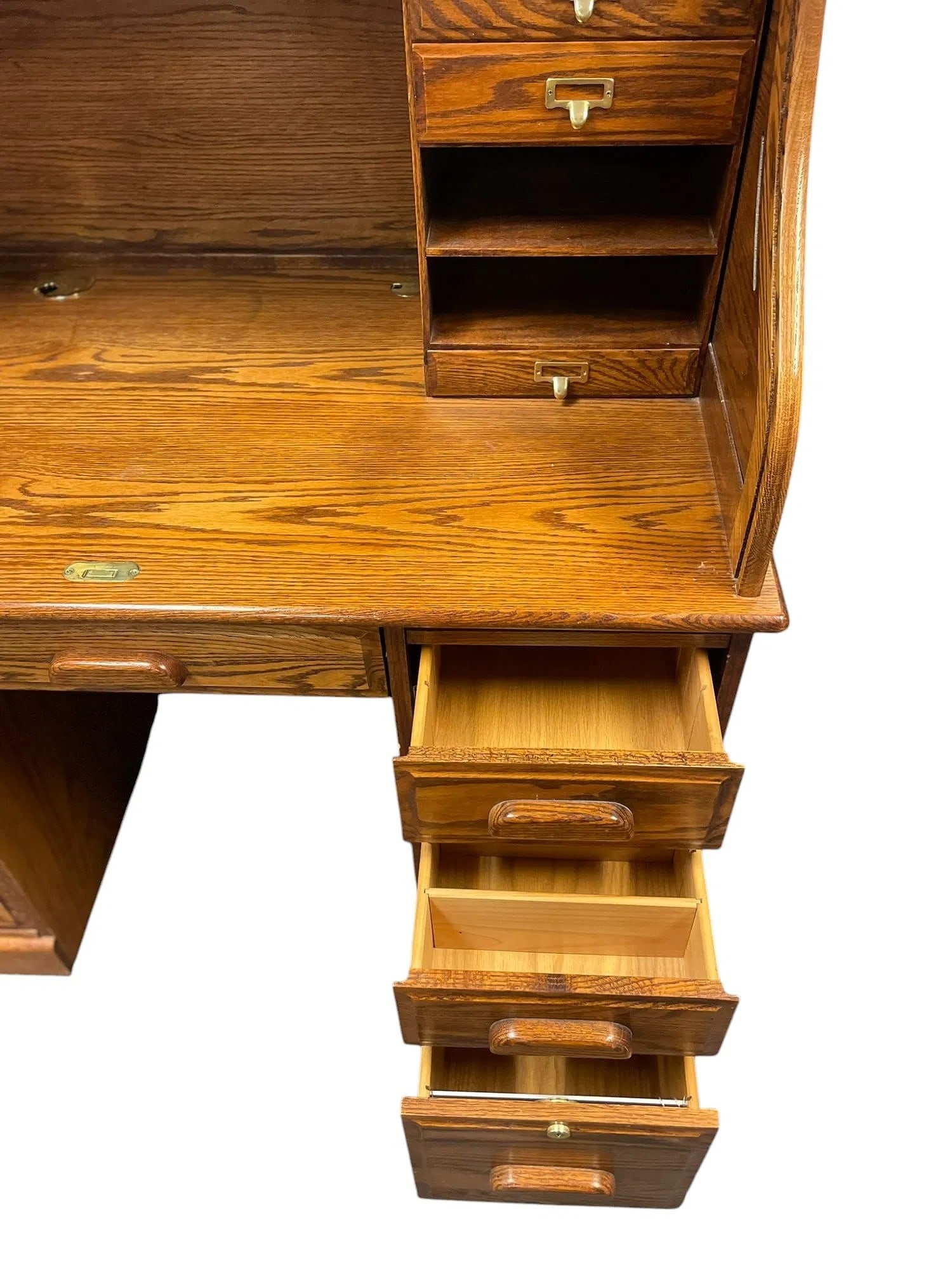 SOLID OAK ROLL TOP DESK WINNERS ONLY - 4