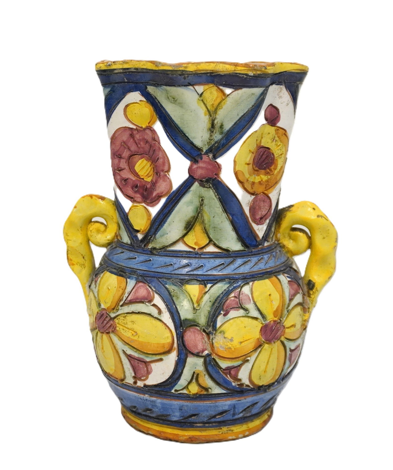 ASSISI ITALY HAND PAINTED POTTERY VASE (1 of 4)