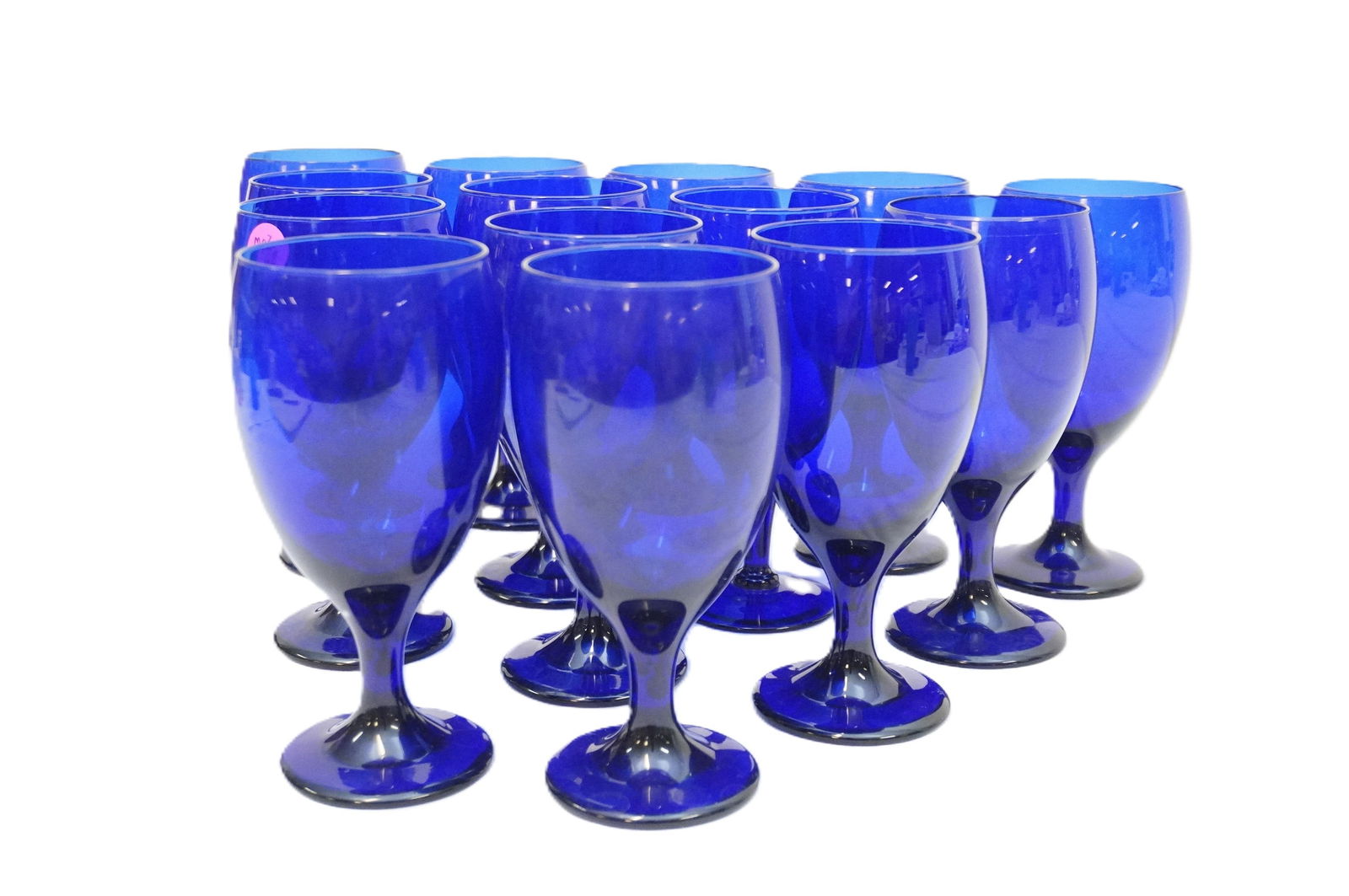 14 COBALT BLUE LIBBY GLASS ICED TEA GOBLETS: Libby Premiere Blue Cobalt Iced Tea / Goblets. All 7 1/8" Weight 10 lbs **In house shipping available on this lot** If you win this lot, please select self arranged for in house shipping when paying**