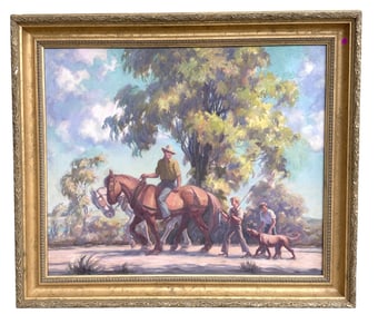 ALPHONSE PALUMBO (New York, 1890-1947) BACK FROM FISHING