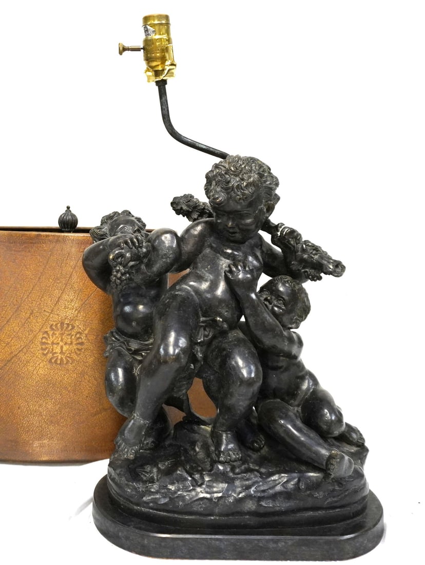 19th c FRENCH BRONZE BACCHIC CHERUBS GROUP (1 of 6)