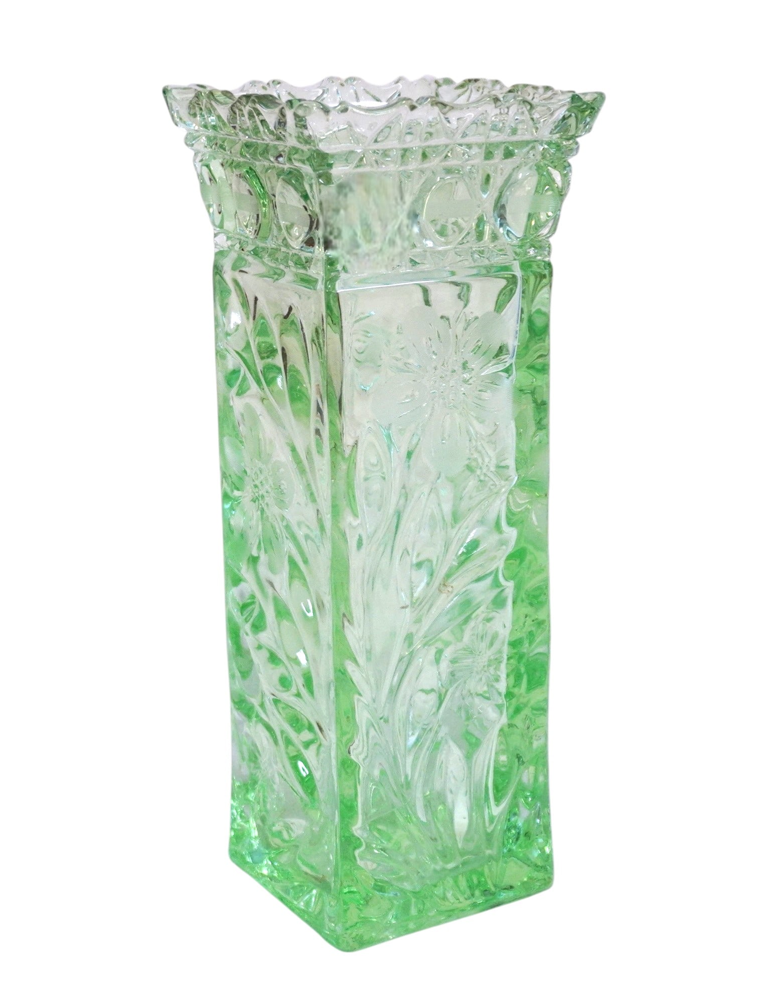 1920s MCKEE URANIUM GLASS VASE - RARE (1 of 5)