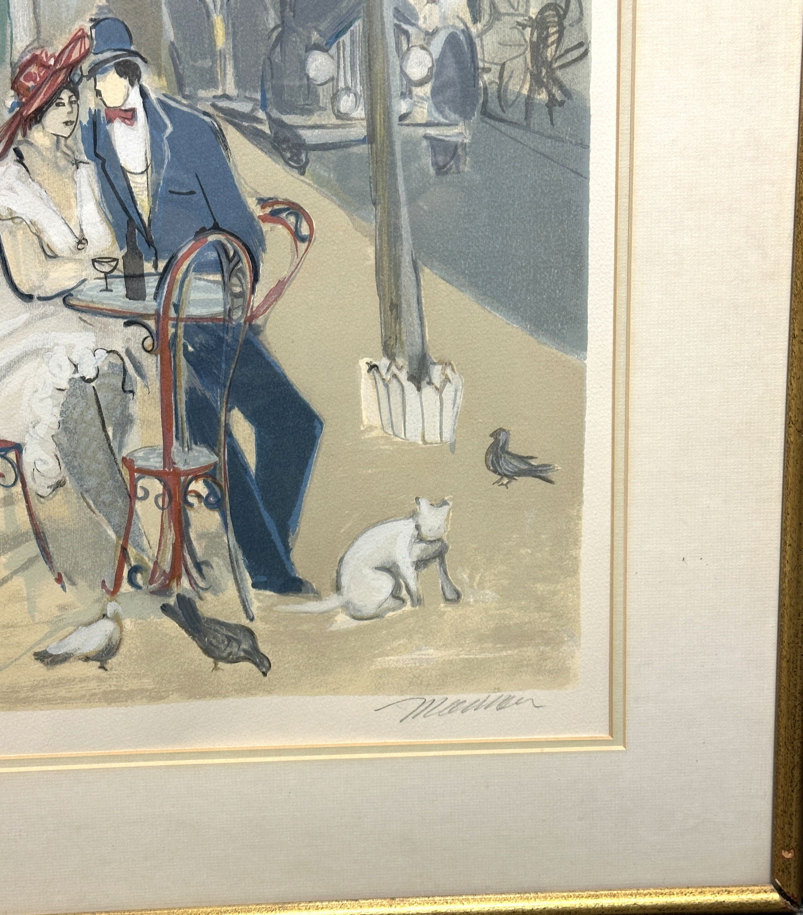 ISAAC MAIMON PARIS CAFE SIGNED LTD SERIGRAPH - 3