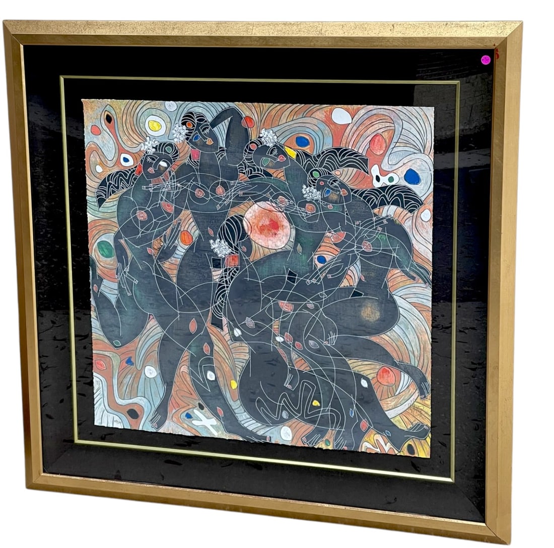 LARGE 1988 JIANG TIEFENG PLAYING WATER SERIGRAPH (1 of 2)