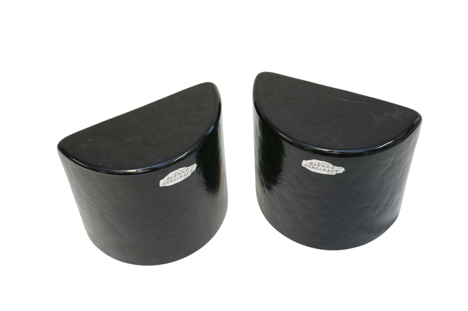 ICONIC BLENKO GREEN BOOKENDS WAYNE HUSTED - 5