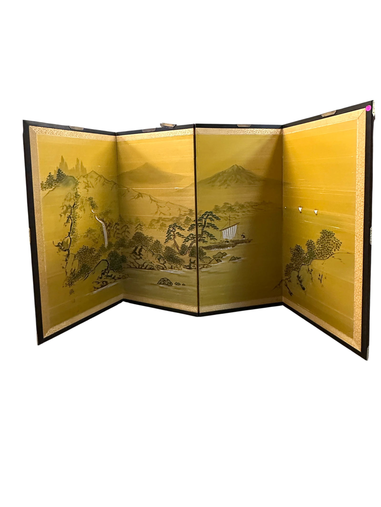 CHINESE HAND PAINTED SILK LARGE TABLE SCREEN (1 of 1)