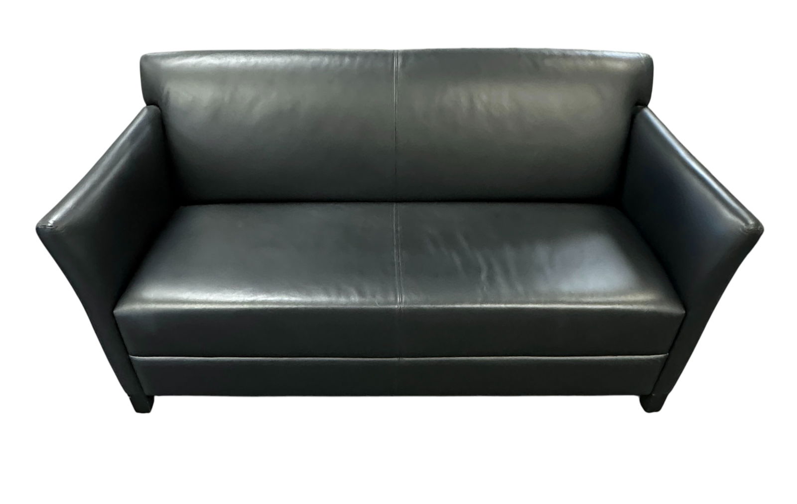 GEIGER BRICKELL BLACK LEATHER SETTEE WARD BENNETT - 2