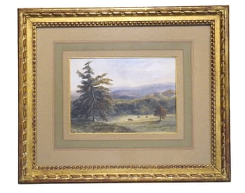 J. BECKETT 19TH C PASTORAL WATERCOLOR