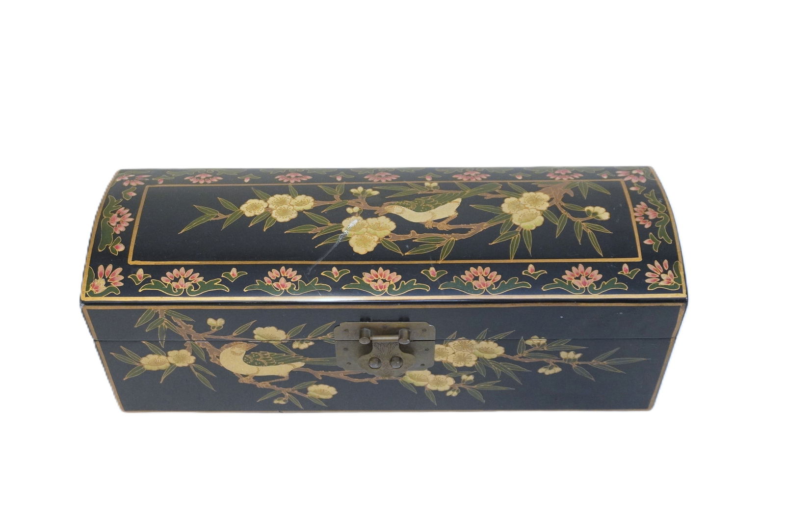 BLACK LACQUERED HAND PAINTED DOME BOX (1 of 6)