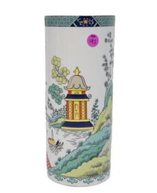 COALPORT ENGLISH BONE CHINA VASE IN THE PATTERN "CHINESE WILLOW"