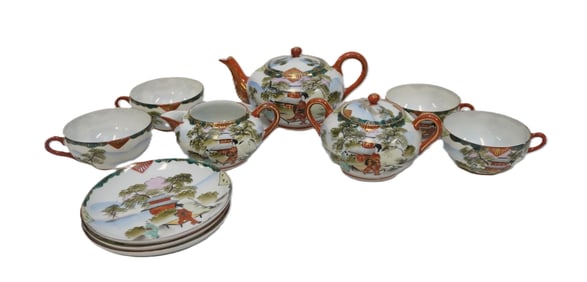 1920s JAPANESE PORCELAIN GEISHA GIRL WARE TEA SET