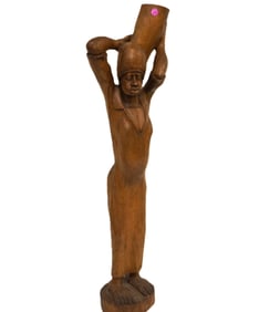 TALL AFRICAN WOODEN CARVED STATUE