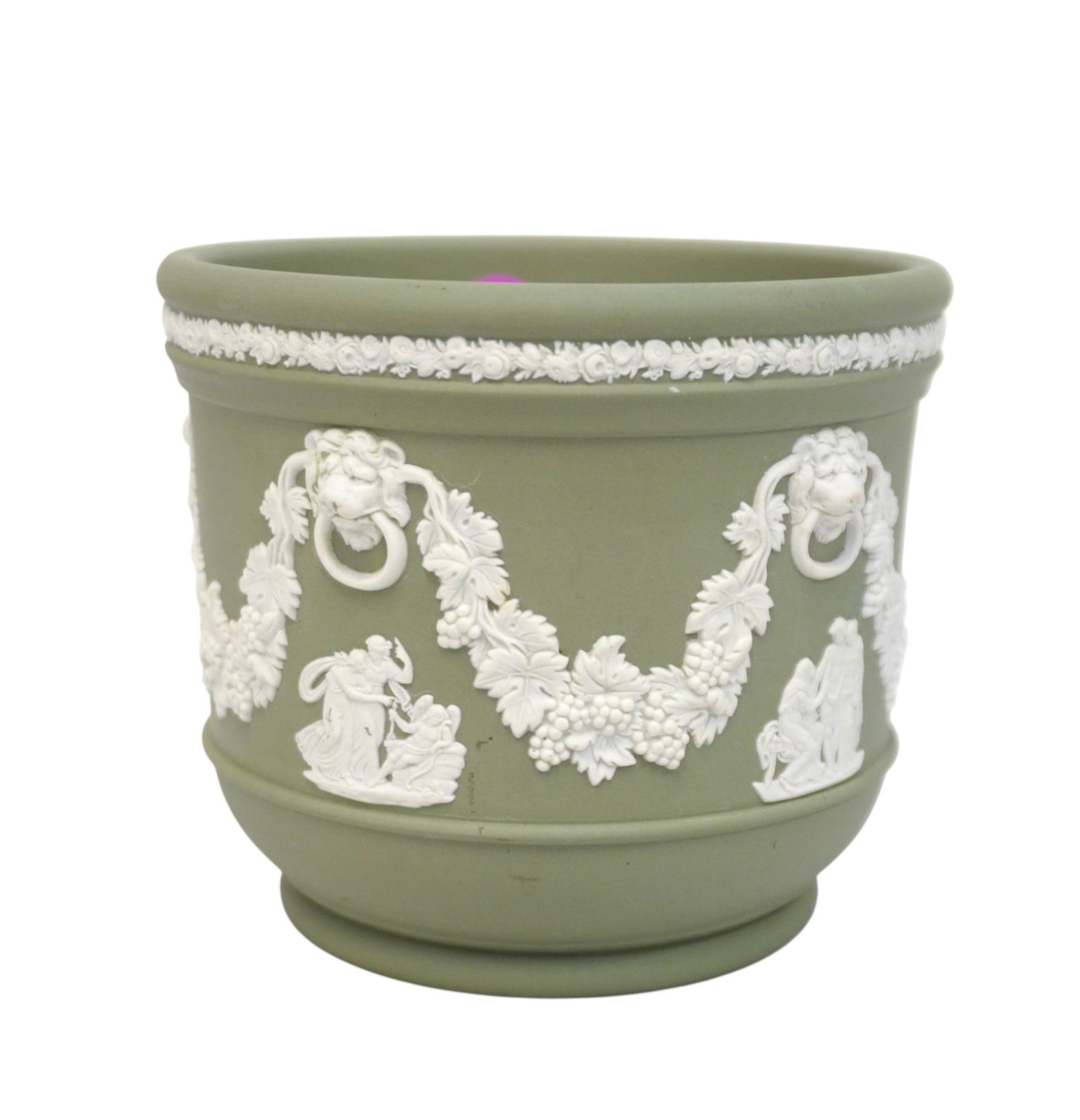 WEDGWOOD JASPERWARE SAGE GREEN CACHE POT (1 of 4)