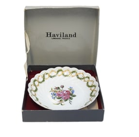 HAVILAND LIMOGES ROSE TRINKET DISH