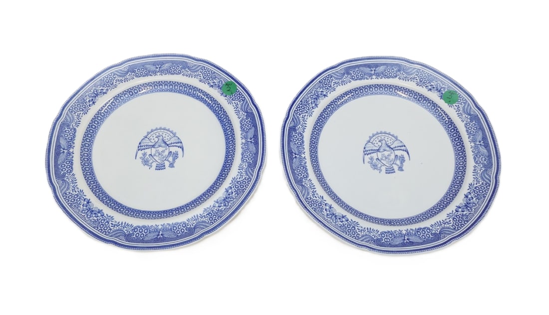 2 COPELAND SPODE BLUE & WHITE HERITAGE PLATES: 2 Copeland Spode Blue & White Transfer Heritage Pattern Plates. Each 10 1/4". Weight 3 lbs **In house shipping available on this lot** If you win this lot, please select self arranged for in house