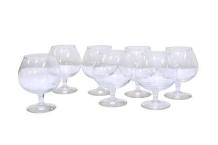 7 CONTEMPORARY GLASS BRANDY SNIFTERS