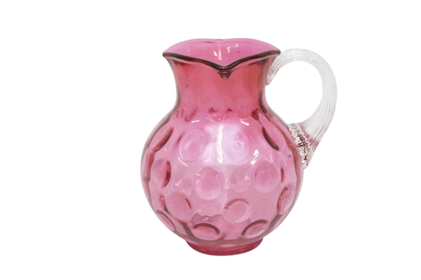 VINTAGE CRANBERRY COIN DOT PITCHER (1 of 4)