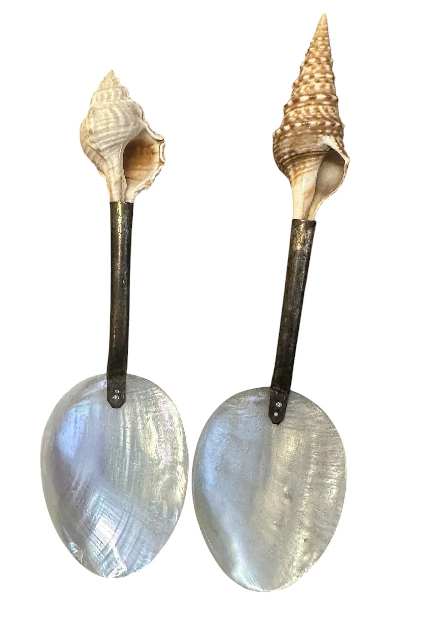 MOTHER OF PEARL CAVIAR SERVING SPOON - A PAIR: Pair of Mother of Pearl Caviar Spoons. Measures 6.5". Total weight 26 grams. **In house shipping available on this lot** If you win this lot, please select self arranged for in house shipping when
