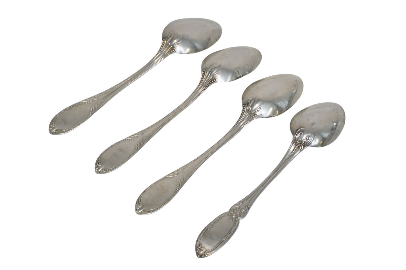 4 ANTIQUE STERLING SILVER SERVING SPOONS - 2