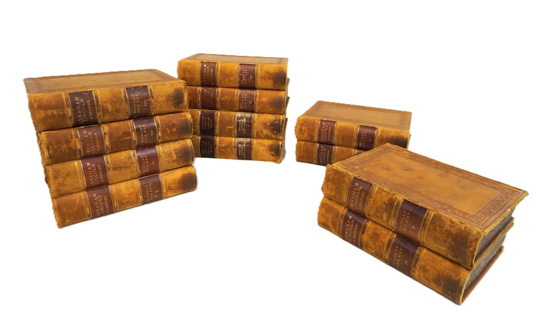 ANTIQUE FIRST 1890 EDITIONS OF "ABRAHAM LINCOLN: A HISTORY" AND "ABRAHAM LINCOLN: COMPLETE WORKS" - (1 of 9)