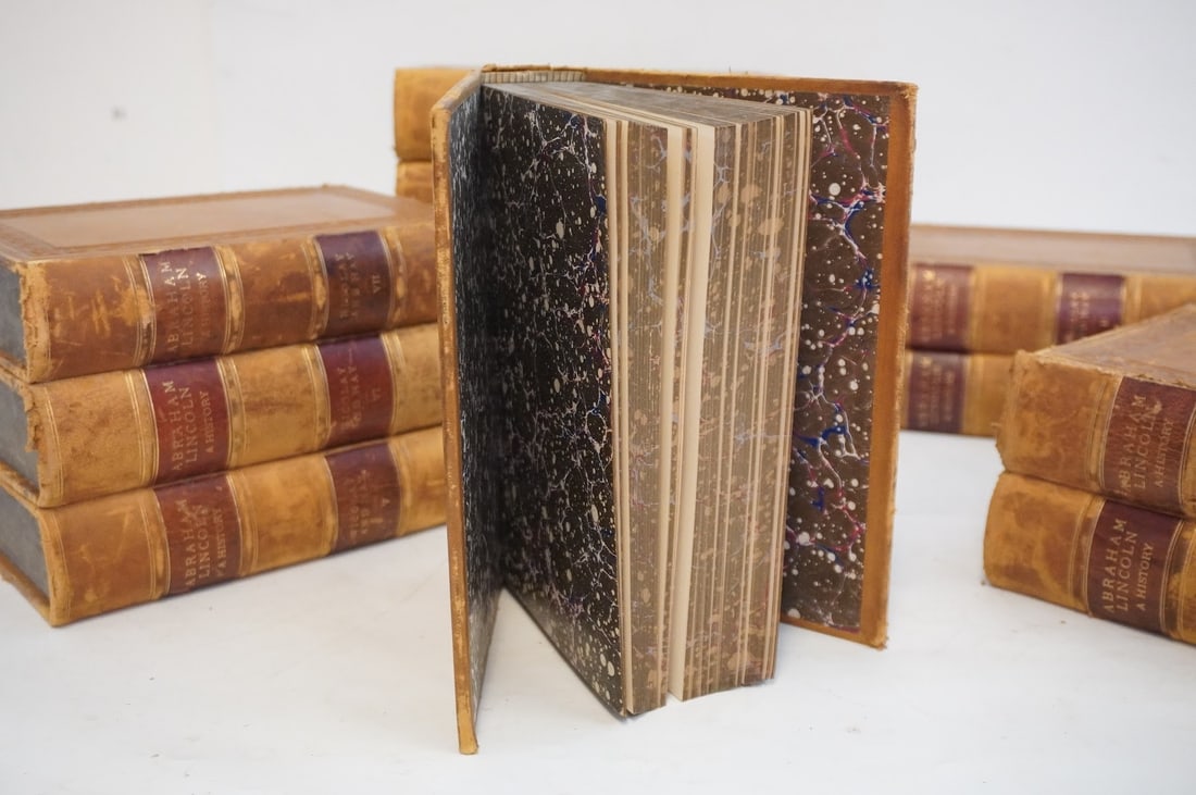 ANTIQUE FIRST 1890 EDITIONS OF "ABRAHAM LINCOLN: A HISTORY" AND "ABRAHAM LINCOLN: COMPLETE WORKS" - - 4