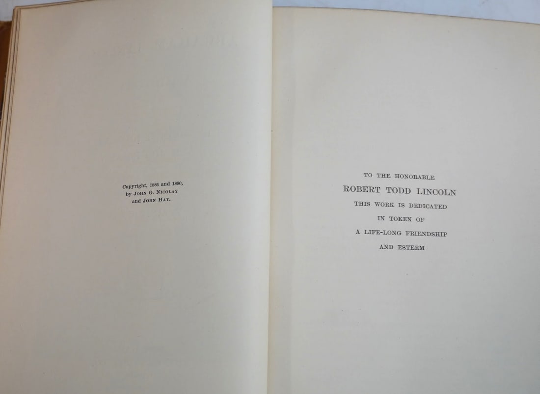 ANTIQUE FIRST 1890 EDITIONS OF "ABRAHAM LINCOLN: A HISTORY" AND "ABRAHAM LINCOLN: COMPLETE WORKS" - - 7