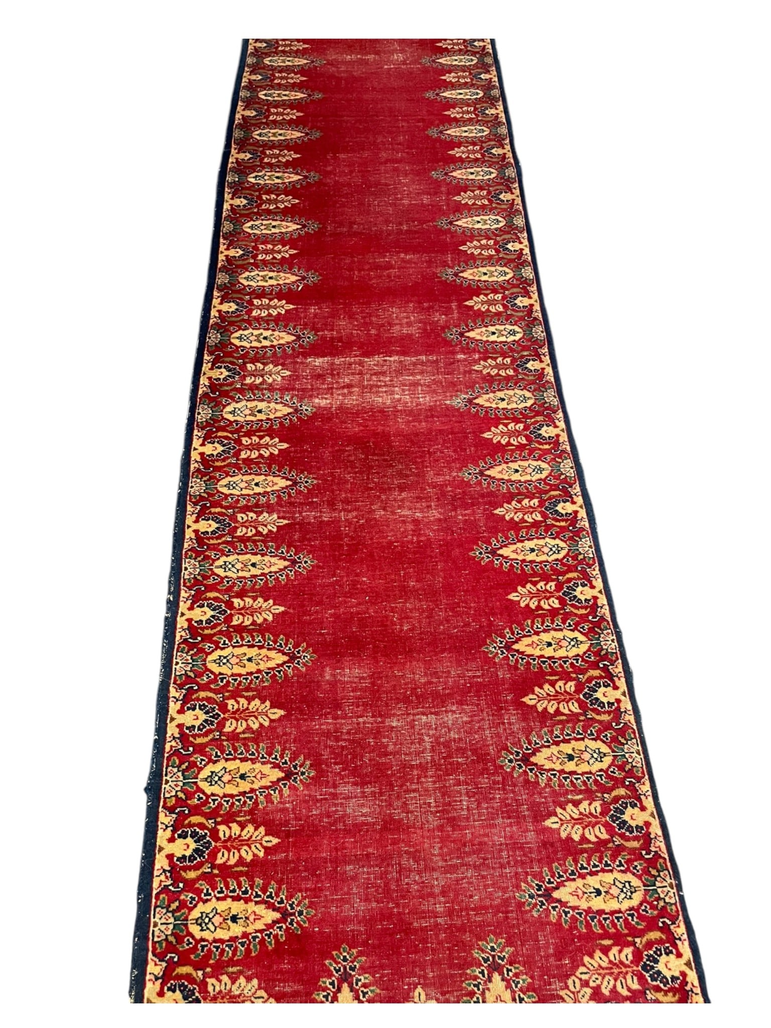 SIGNED ANTIQUE LONG PERSIAN TABRIZ RUNNER (1 of 7)
