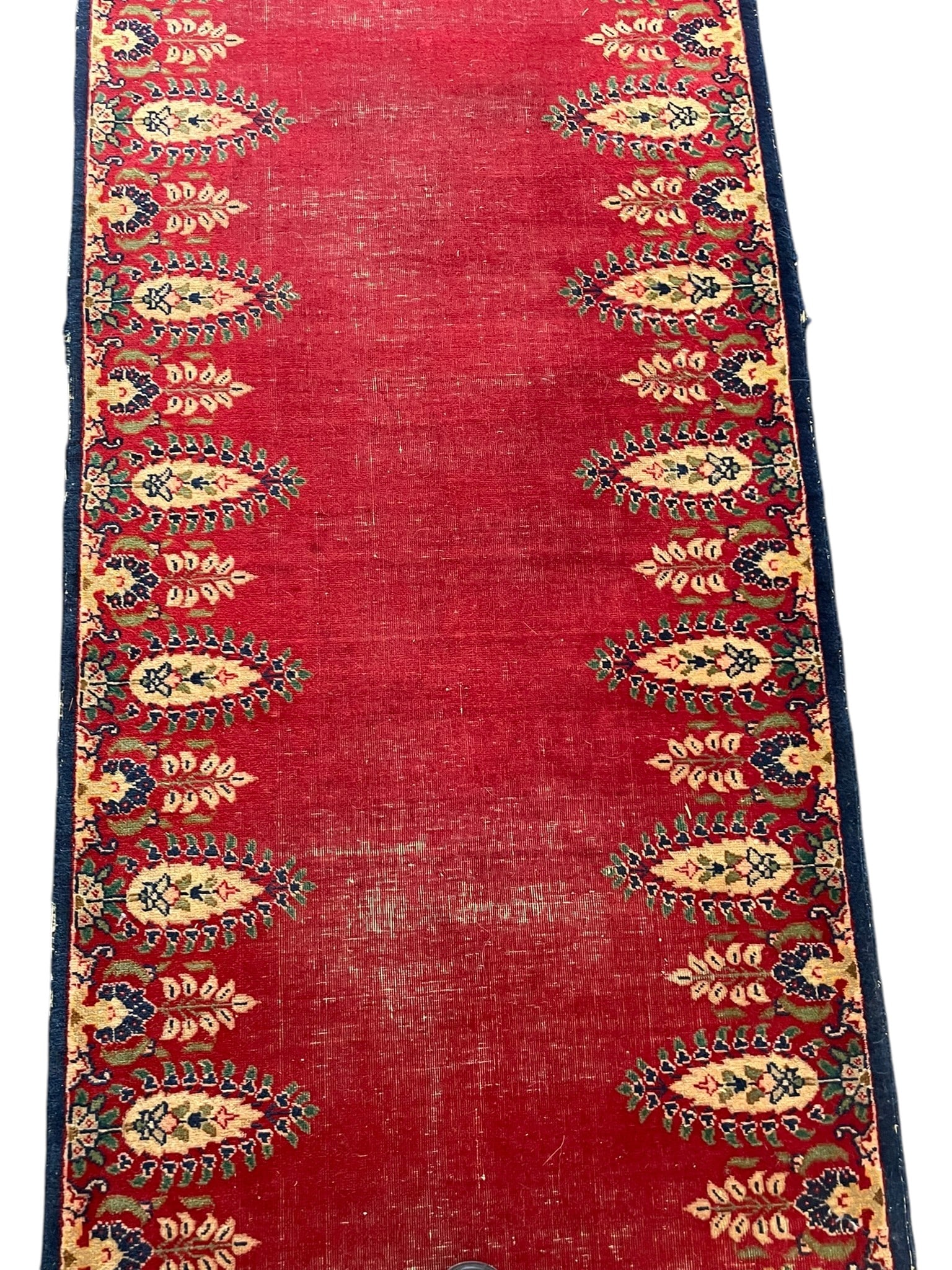 SIGNED ANTIQUE LONG PERSIAN TABRIZ RUNNER - 2