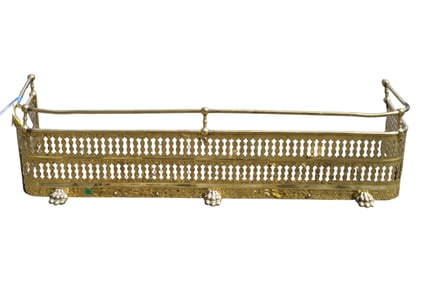 ENGLISH REGENCY PERIOD BRASS FIREPLACE FENDER