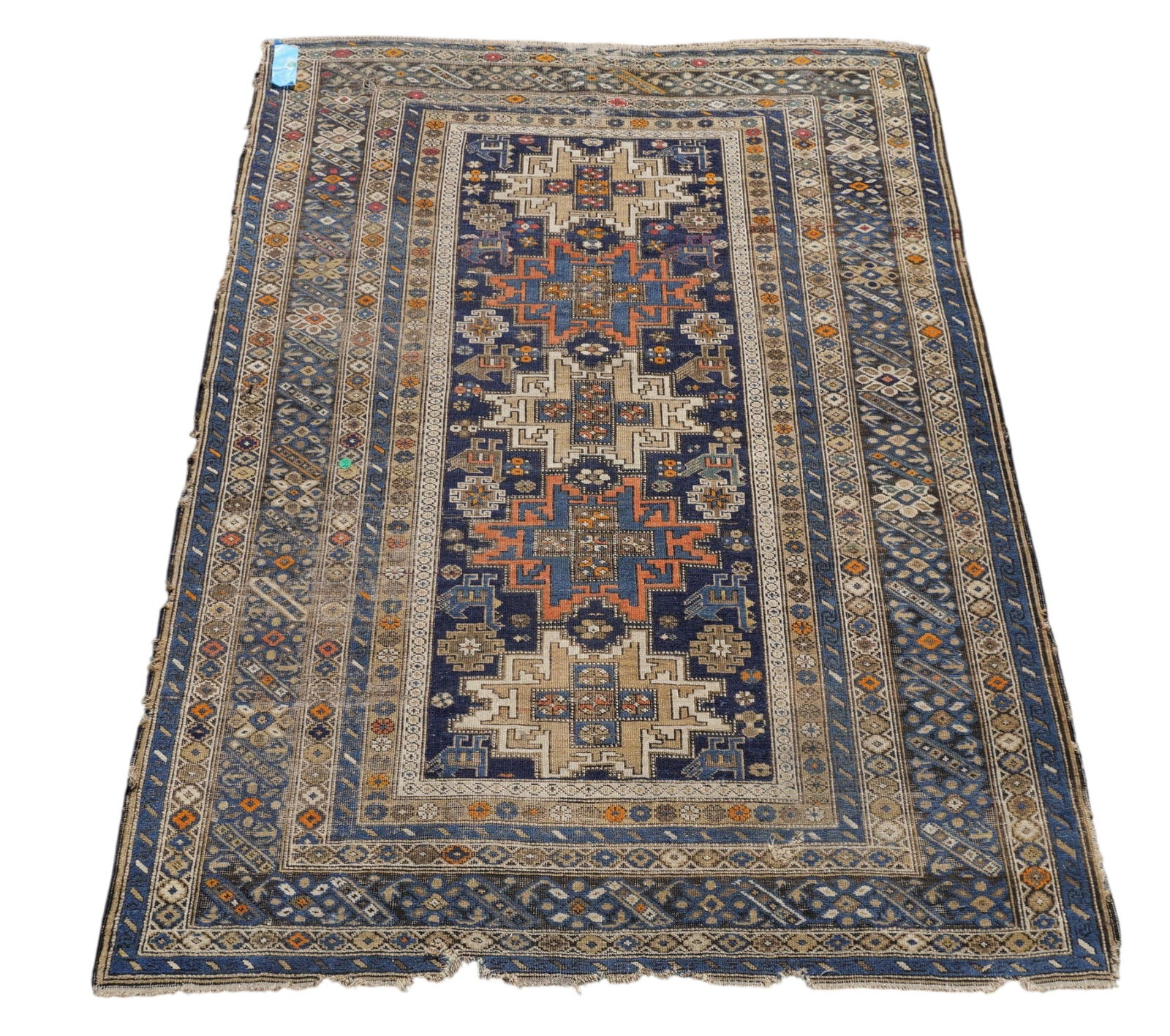 ANTIQUE CAUCASIAN KAZAK RUG LESGHI STAR (1 of 9)