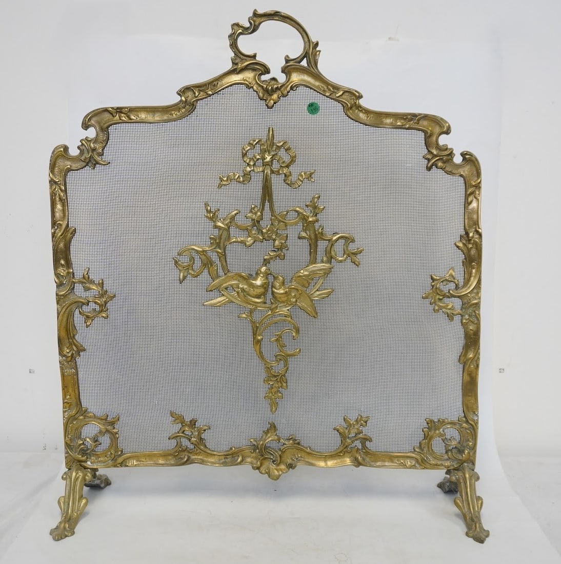 ANTIQUE FRENCH GILT BRONZE FIREPLACE SCREEN - 2