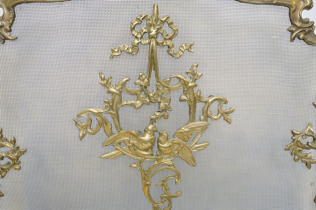 ANTIQUE FRENCH GILT BRONZE FIREPLACE SCREEN - 3