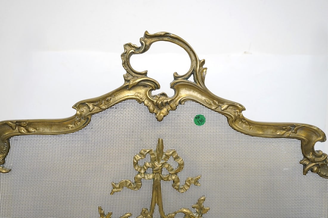ANTIQUE FRENCH GILT BRONZE FIREPLACE SCREEN - 4