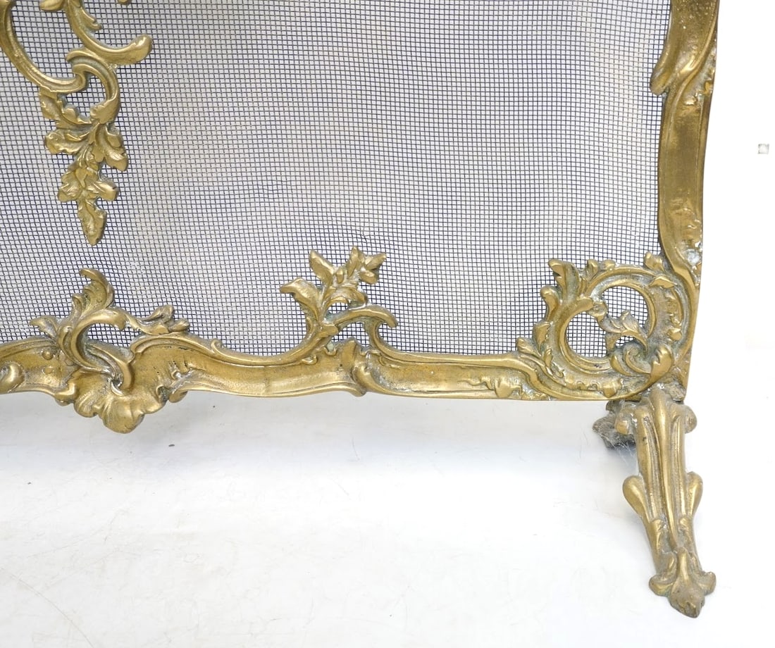 ANTIQUE FRENCH GILT BRONZE FIREPLACE SCREEN - 5