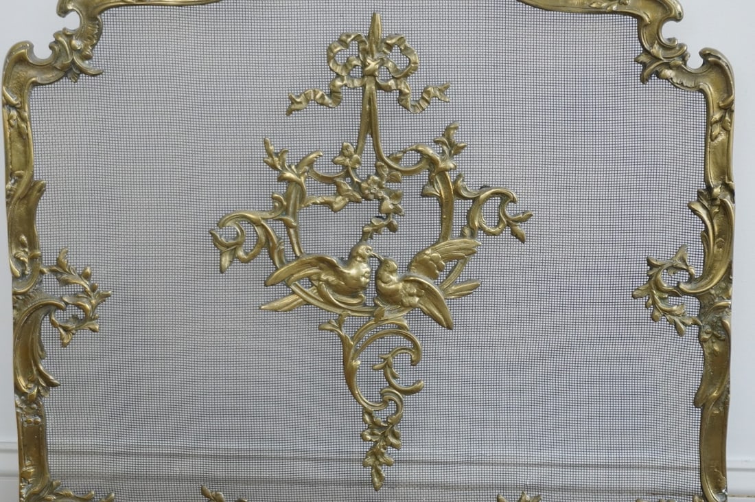 ANTIQUE FRENCH GILT BRONZE FIREPLACE SCREEN - 7