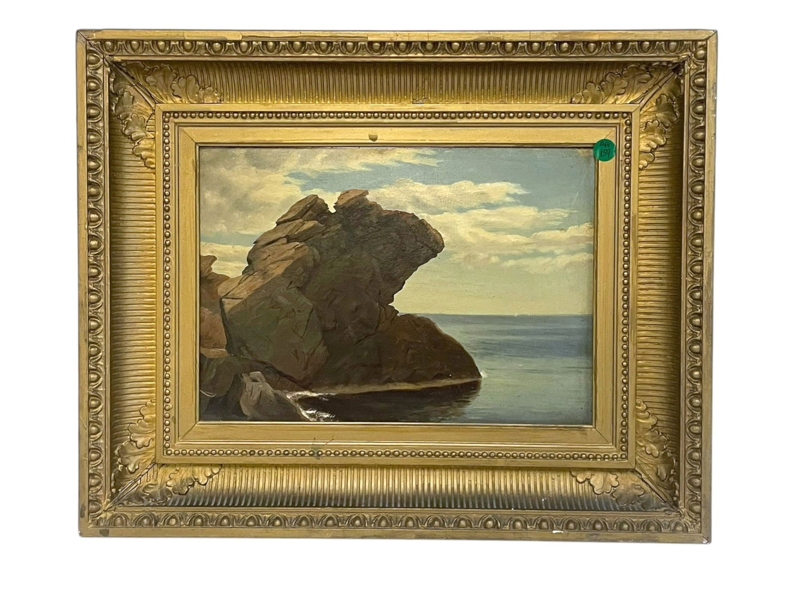 AMERICAN SCHOOL PULPIT ROCK NAHANT OIL ON PANEL (1 of 3)