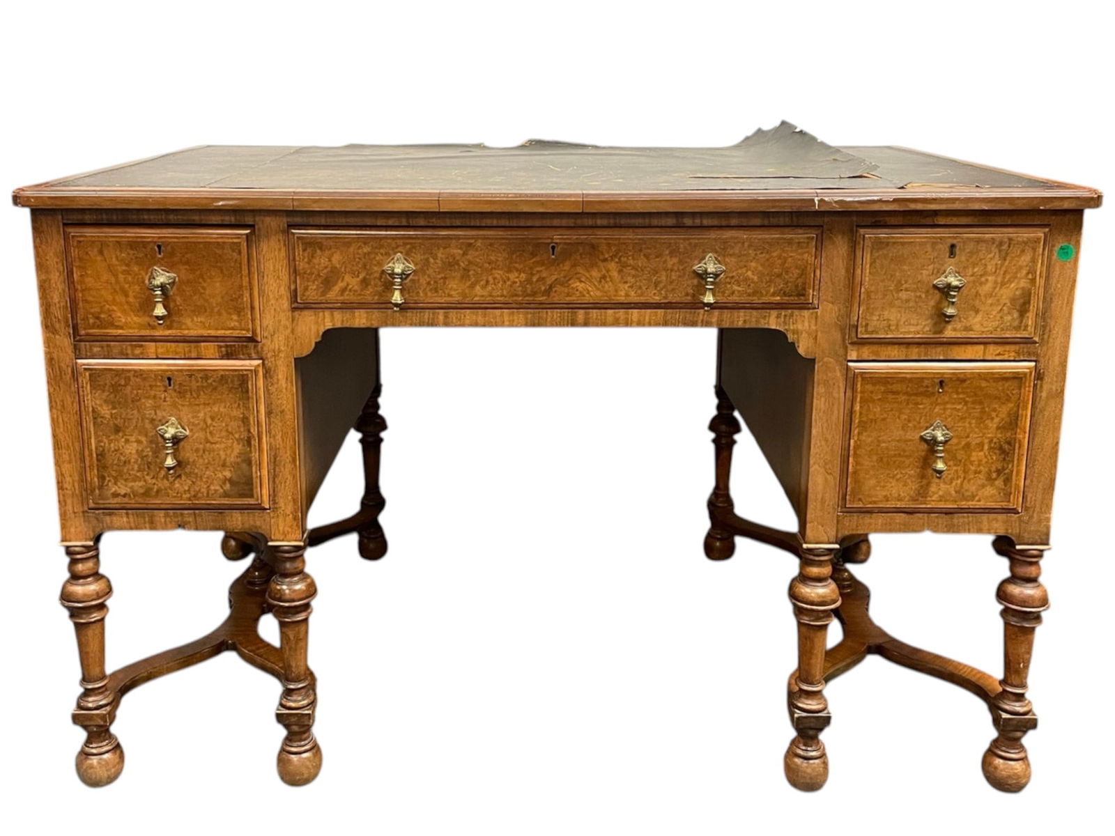 ENGLISH HOWARD & SONS BURR WALNUT DESK (1 of 8)