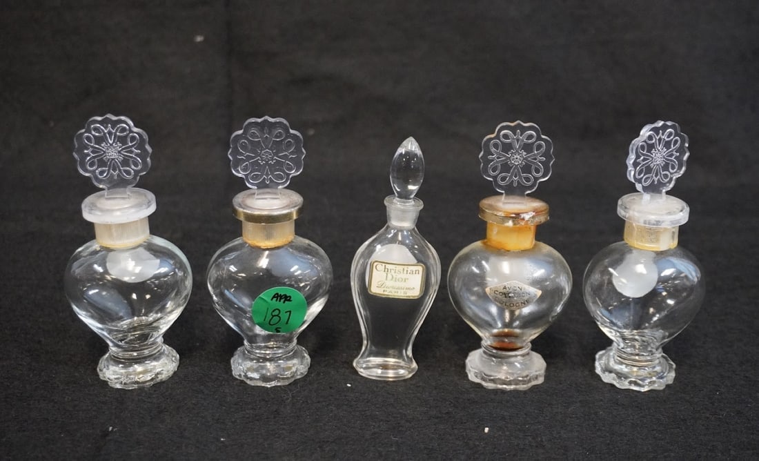 VINTAGE DIOR DIORISSIMO AND AVON PERFUME BOTTLES - 5 PIECES (1 of 3)