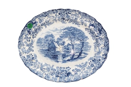 MILLSTREAM BLUE OVAL SERVING PLATTER BY JOHNSON BROS