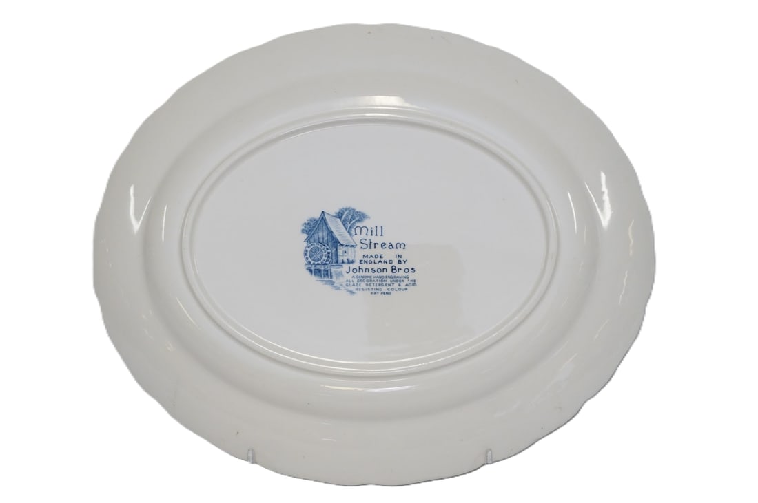 MILLSTREAM BLUE OVAL SERVING PLATTER BY JOHNSON BROS - 2