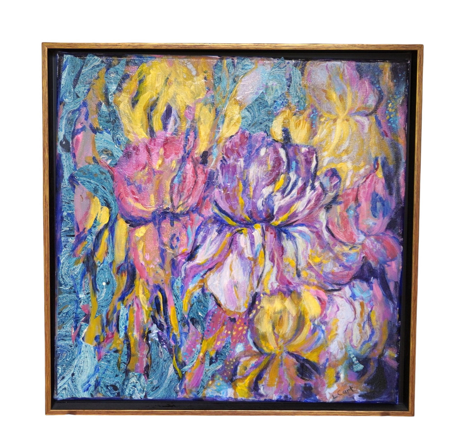 CONTEMPORARY ACRYLIC IRIS ON CANVAS SIGNED (1 of 4)