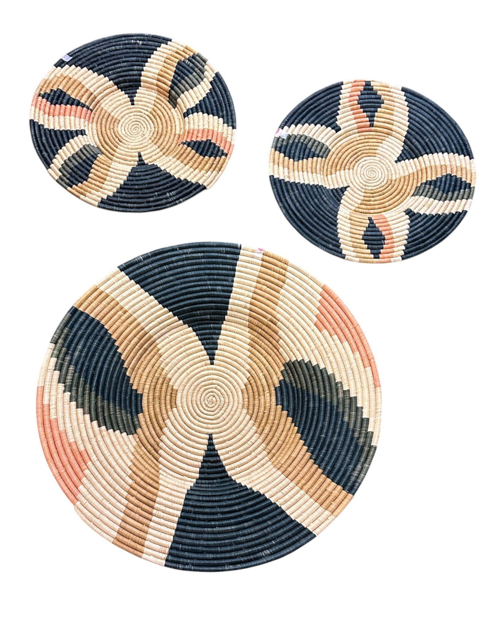 3 LARGE ANTHROPOLOGIE COILED SISAL BASKETS WALL ACCENTS (1 of 1)