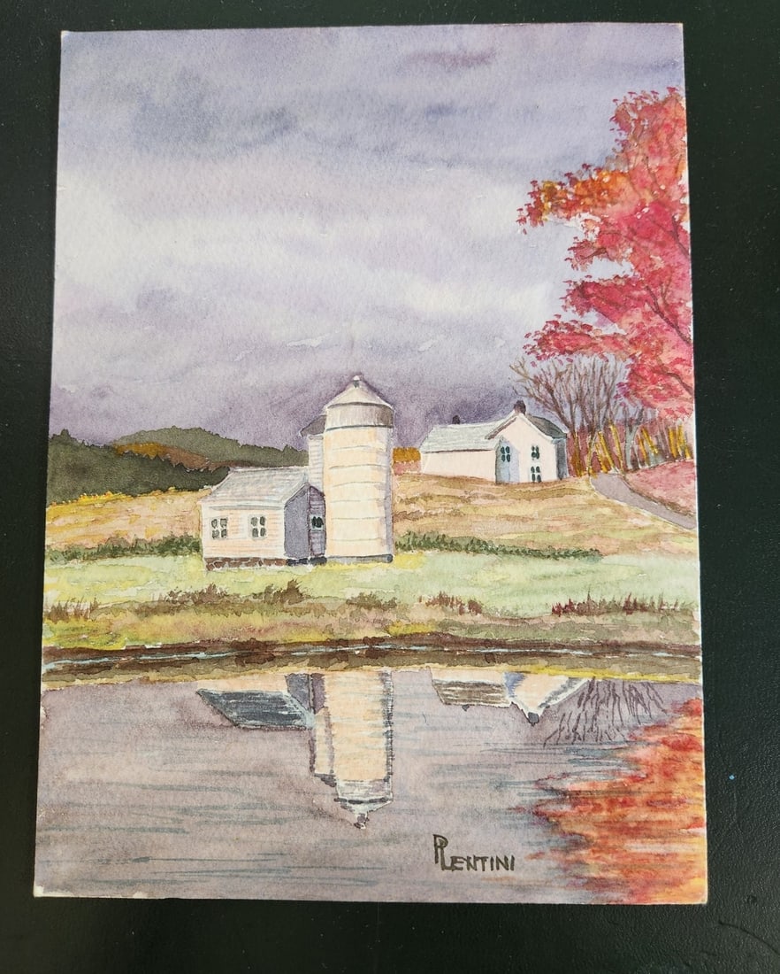 PETER LENTINI (Washington, 20th/21st century) WATERCOLOR FARM (1 of 3)