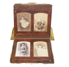 19th c CABINET CARD / PHOTO ALBUM WITH 44 PHOTOS